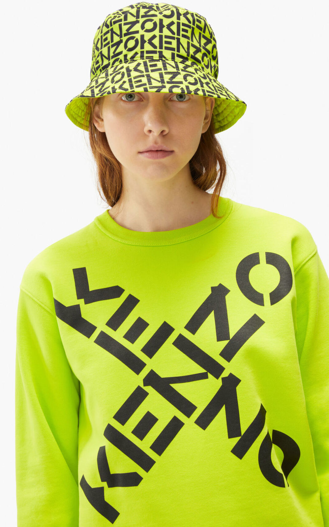 Sudadera Kenzo Sport Big X Mujer Verde Claro QVL423791